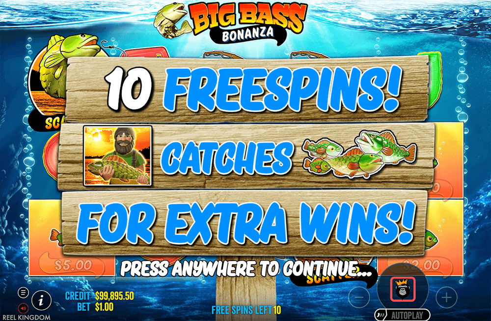 Фриспины в Big Bass Bonanza